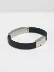 Серый металлик мужской браслет