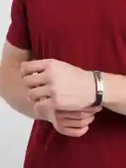 Серый металлик мужской браслет