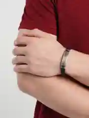 Серый металлик мужской браслет