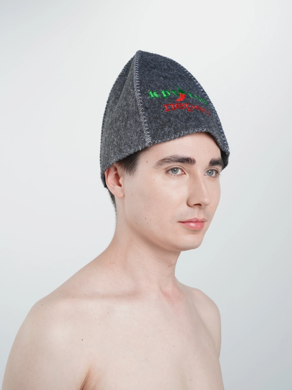 Шапка бани и сауны,  с вышивкой