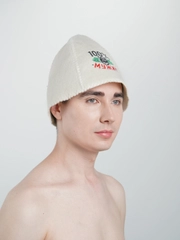 Шапка для бани и сауны с вышивкой "100% мужик. Викинг", войлок, натуральный состав
