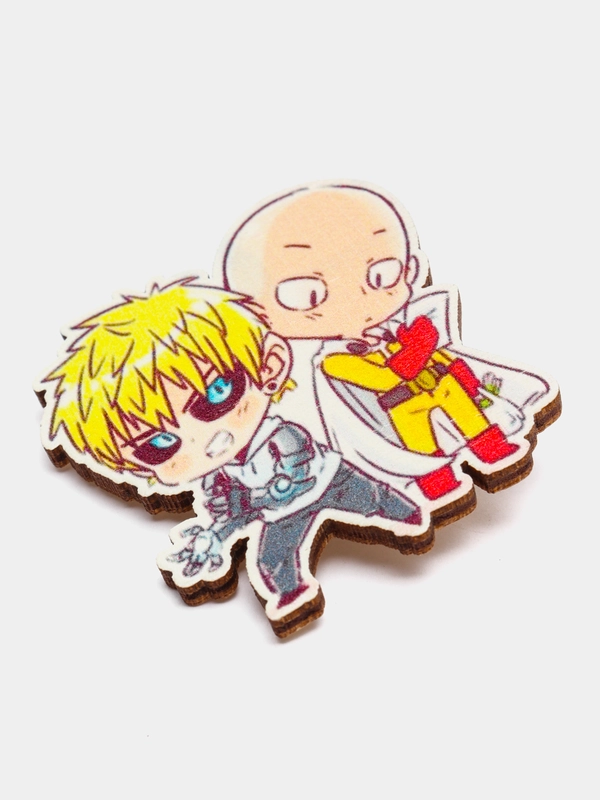 Значок деревянный по аниме "Ванпанчмен" (One-Punch Man)