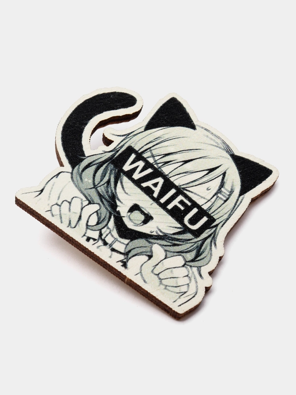 Значок деревянный "Waifu"
