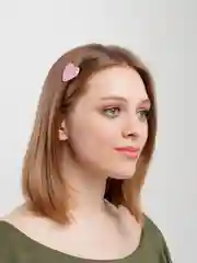 Белый заколка в виде сердечка, 2 шт