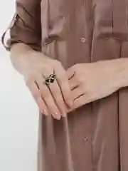 Черный массивное кольцо сердце для влюбленных, друзей