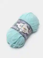 Бирюзовый пряжа плюшевая Alize Velluto, микрополиэстер, 100 г, 68 м