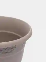 Бежевый кашпо / горшок для цветов с поддоном РЯБИНА IDEA