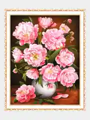 Розовый алмазная мозаика на подрамнике, 40*50 см