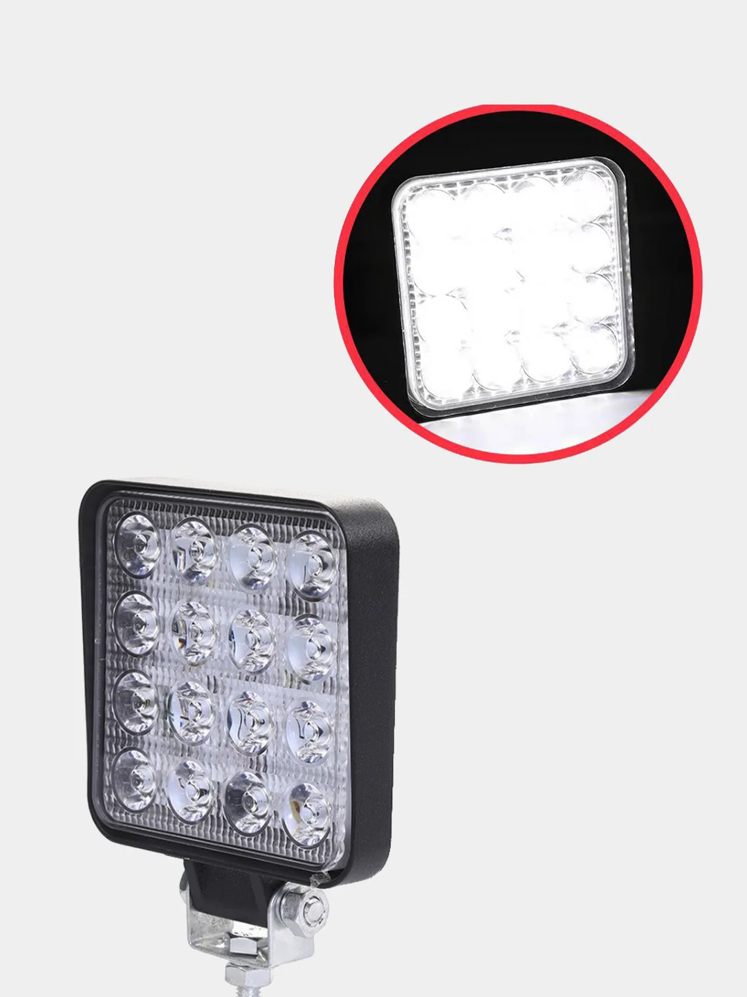 Белый линзованная вспышка ФСО LED, Стробоскоп для авто, светодиодная лампа 11х11 см (1 - 4 шт)