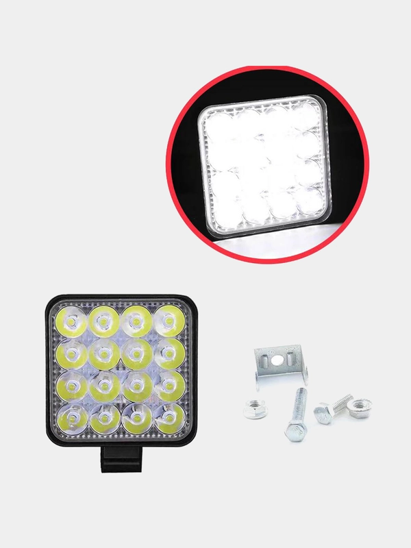 Линзованная вспышка ФСО LED, Стробоскоп для авто, светодиодная лампа 11х11 см (1 - 4 шт)