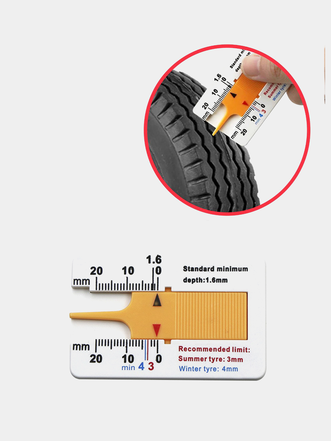 Автомобильный измеритель глубины протектора, штангенциркуль, прибор для  измерения шин купить по цене 199 ₽ в интернет-магазине KazanExpress