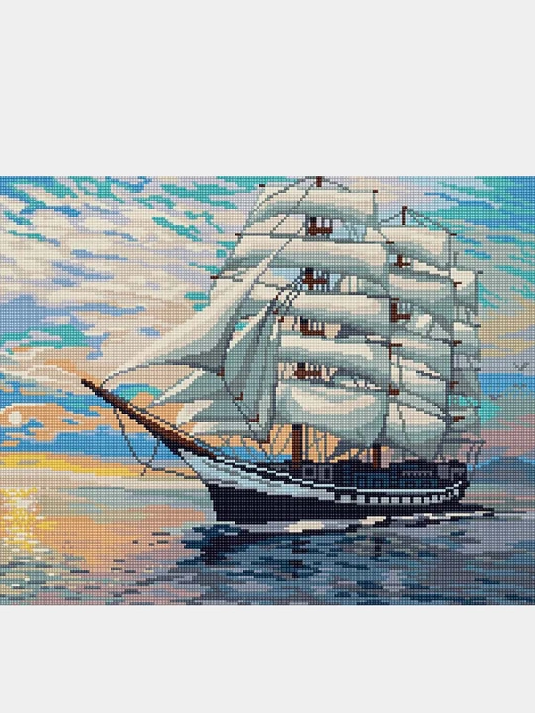Алмазная мозаика "Парусник Паллада", 40 х 50