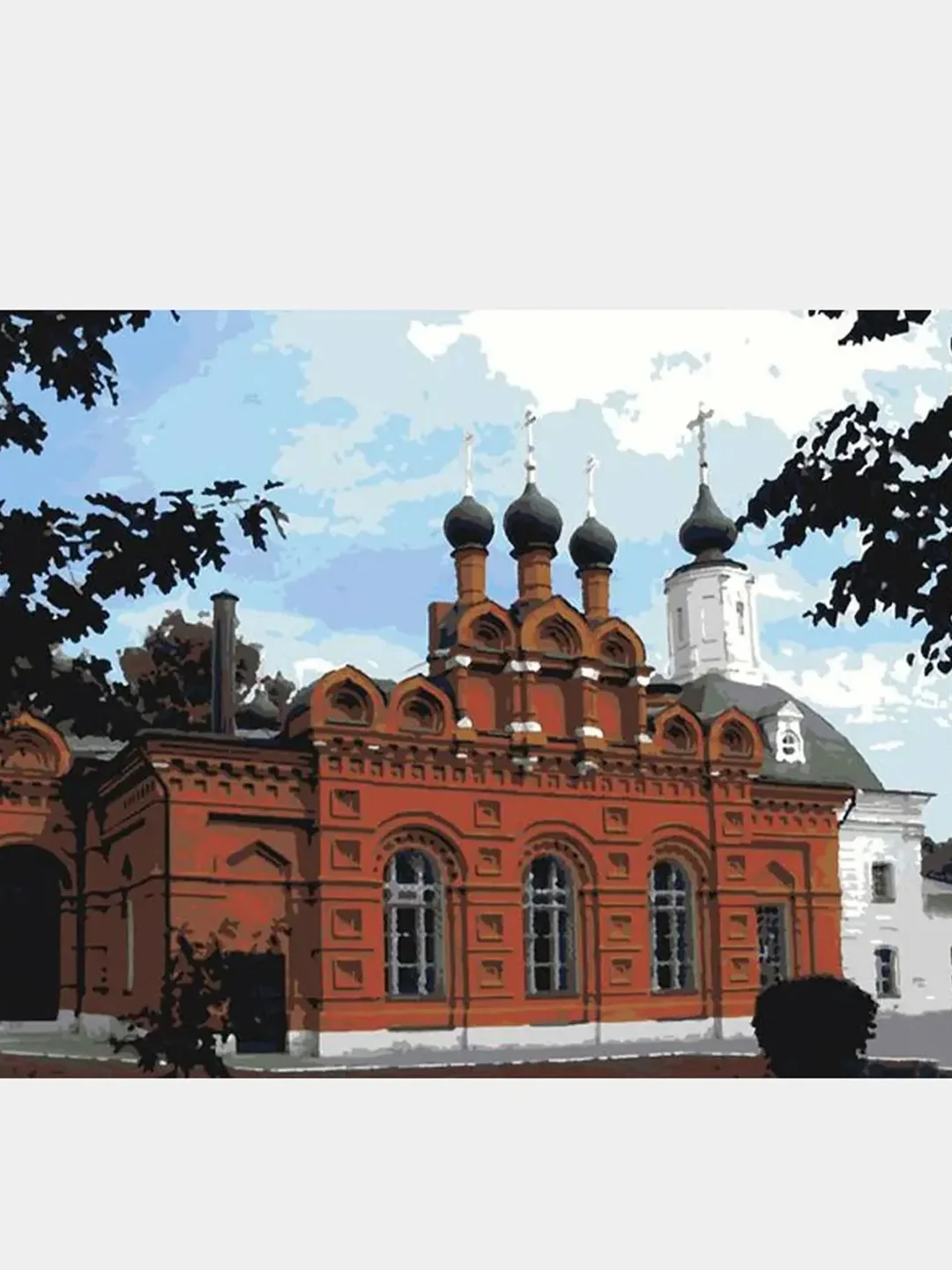Светло-коричневый серия картин по номерам на холсте с подрамником 50 х 40 см "Архитектура"
