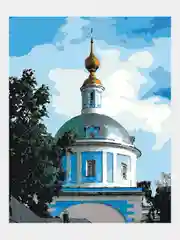 Светло-оранжевый серия картин по номерам на холсте с подрамником 50 х 40 см "Архитектура"