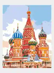 Пурпурный серия картин по номерам на холсте с подрамником 50 х 40 см "Архитектура"