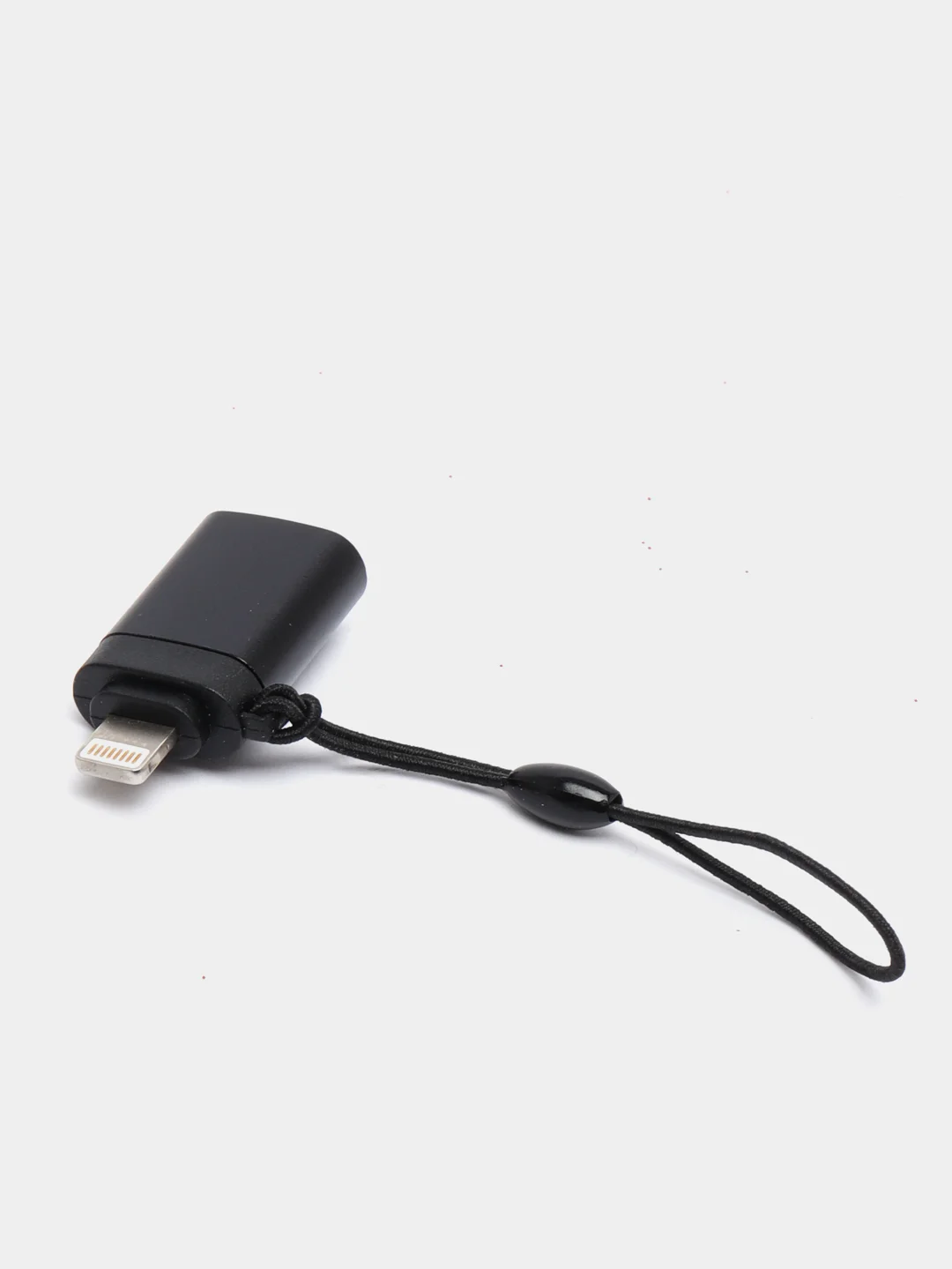 Черный адаптер-переходник с USB  на lightning Apple