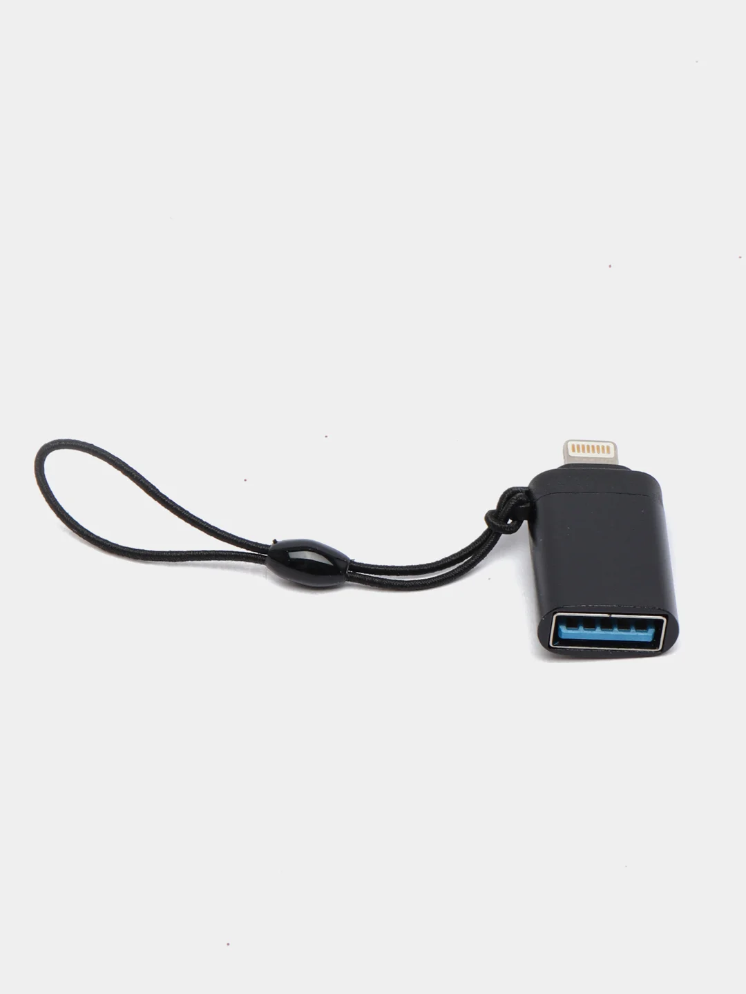 Черный адаптер-переходник с USB  на lightning Apple