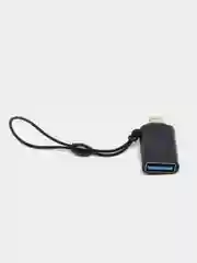 Черный адаптер-переходник с USB  на lightning Apple