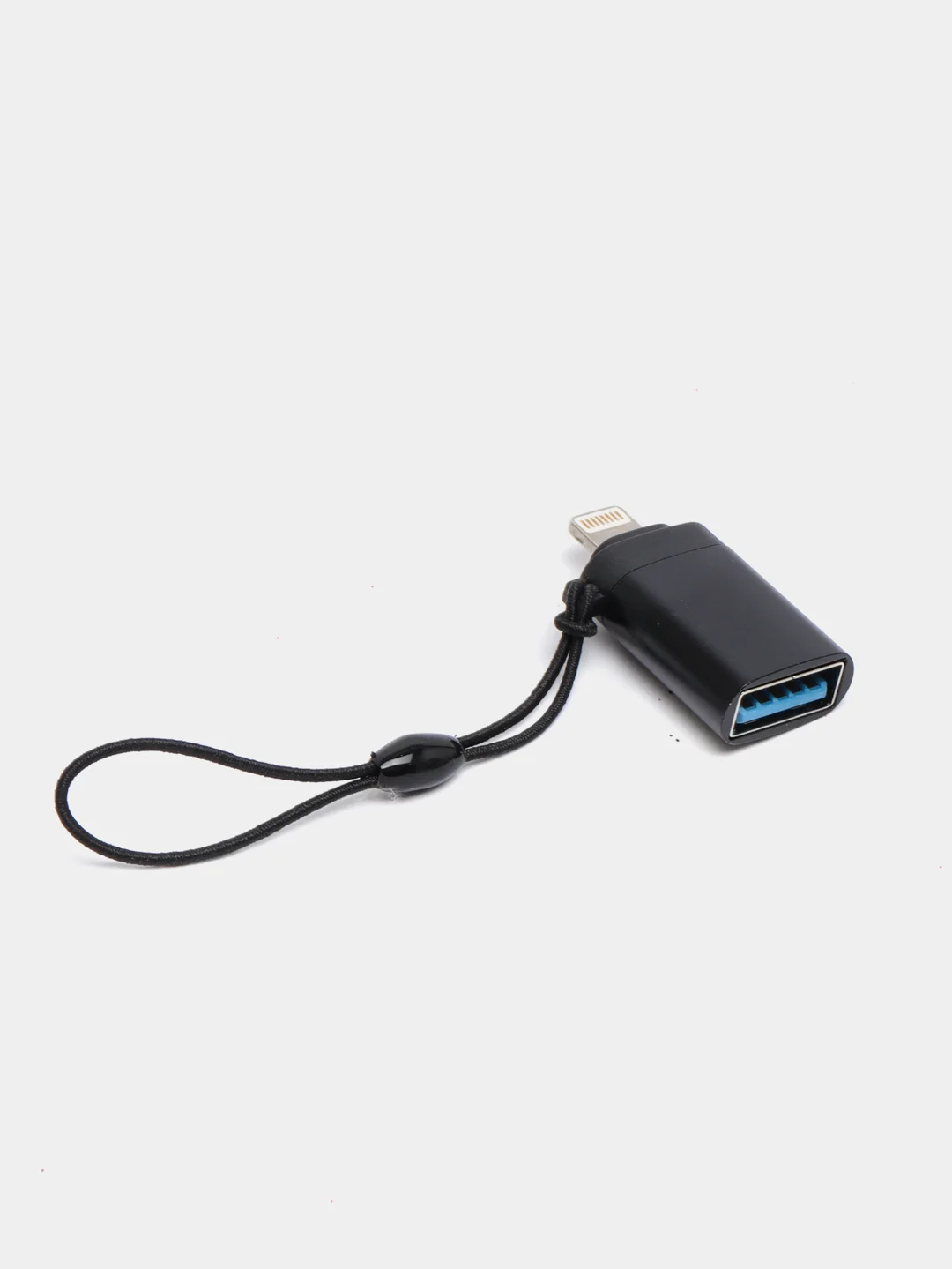 Черный адаптер-переходник с USB  на lightning Apple