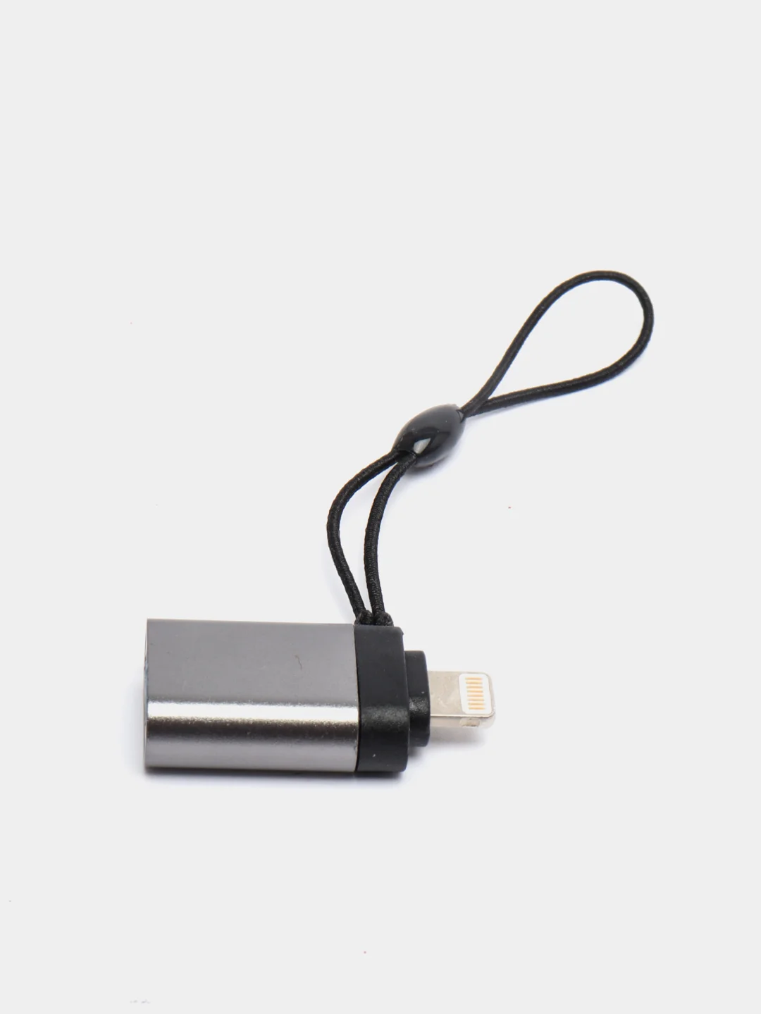 Тёмно-серый адаптер-переходник с USB  на lightning Apple