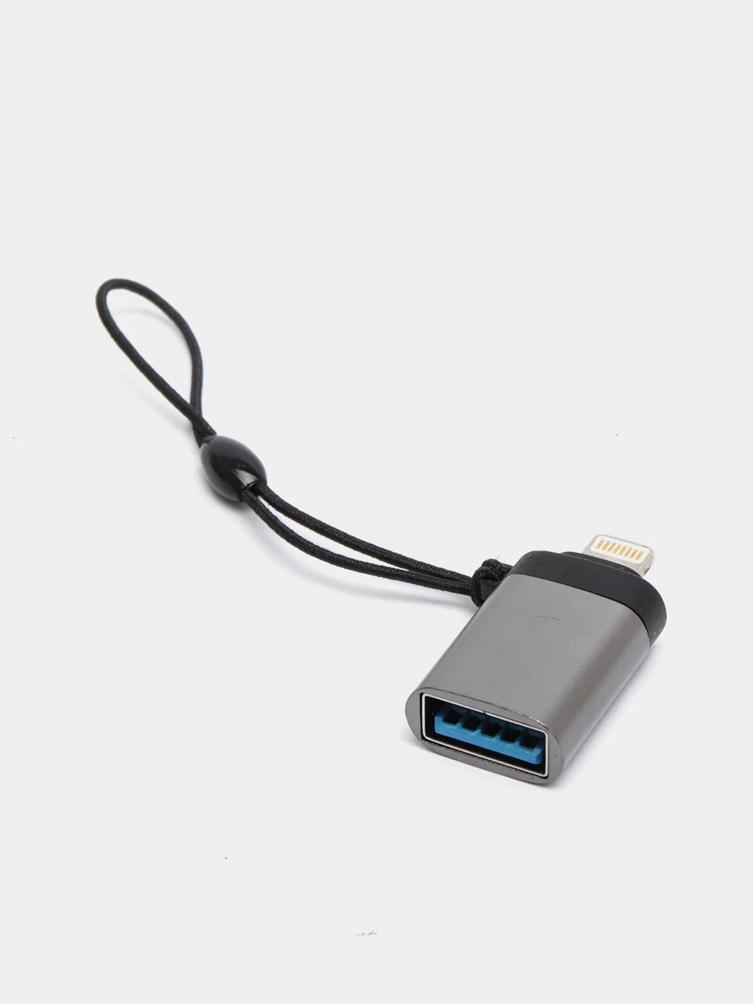 Тёмно-серый адаптер-переходник с USB  на lightning Apple