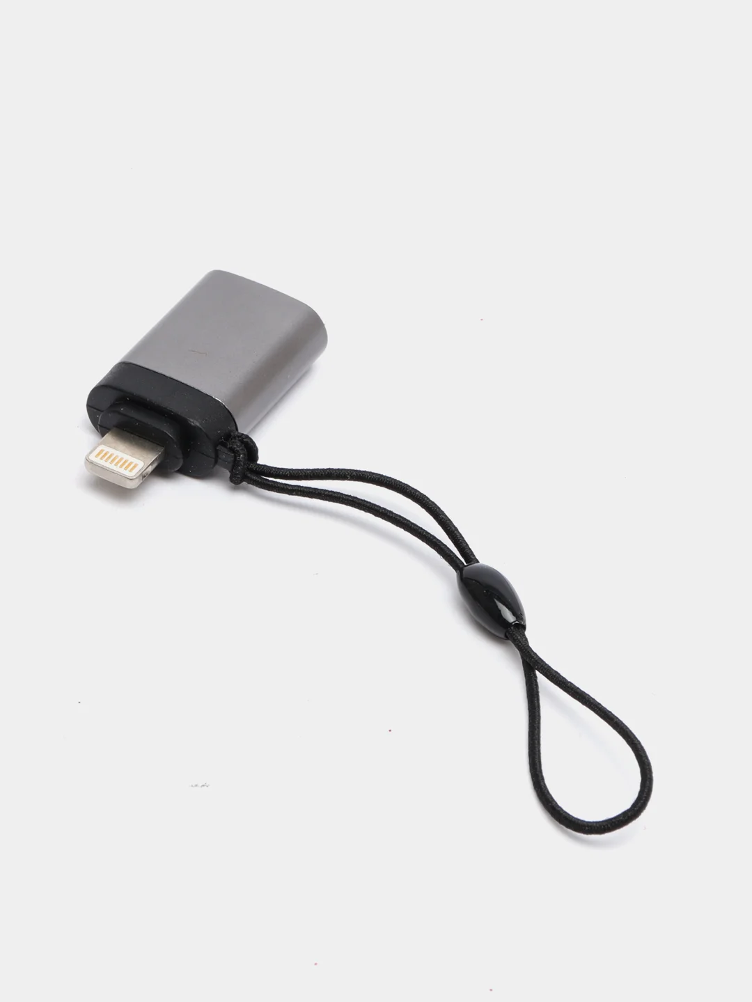 Тёмно-серый адаптер-переходник с USB  на lightning Apple