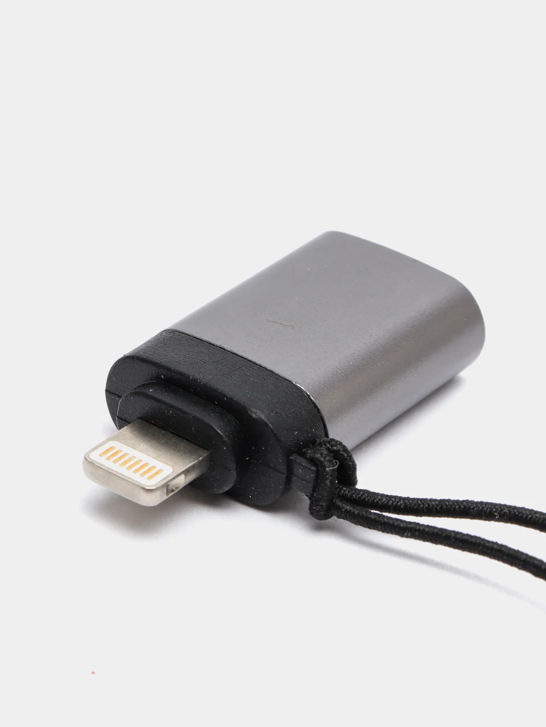 Тёмно-серый адаптер-переходник с USB  на lightning Apple