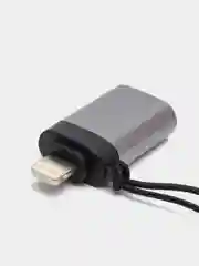 Тёмно-серый адаптер-переходник с USB  на lightning Apple