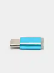 Тёмно-бирюзовый адаптер-переходник с micro-USB (мама) на Type-C (папа)