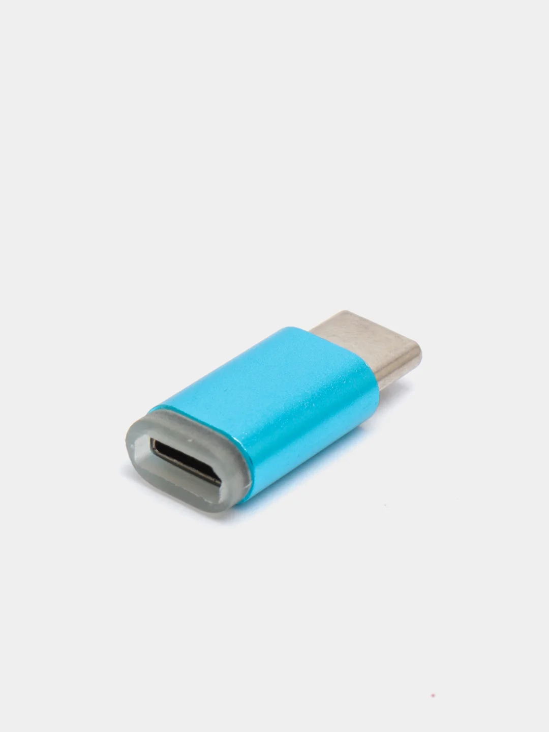 Тёмно-бирюзовый адаптер-переходник с micro-USB (мама) на Type-C (папа)