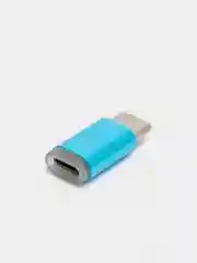 Тёмно-бирюзовый адаптер-переходник с micro-USB (мама) на Type-C (папа)
