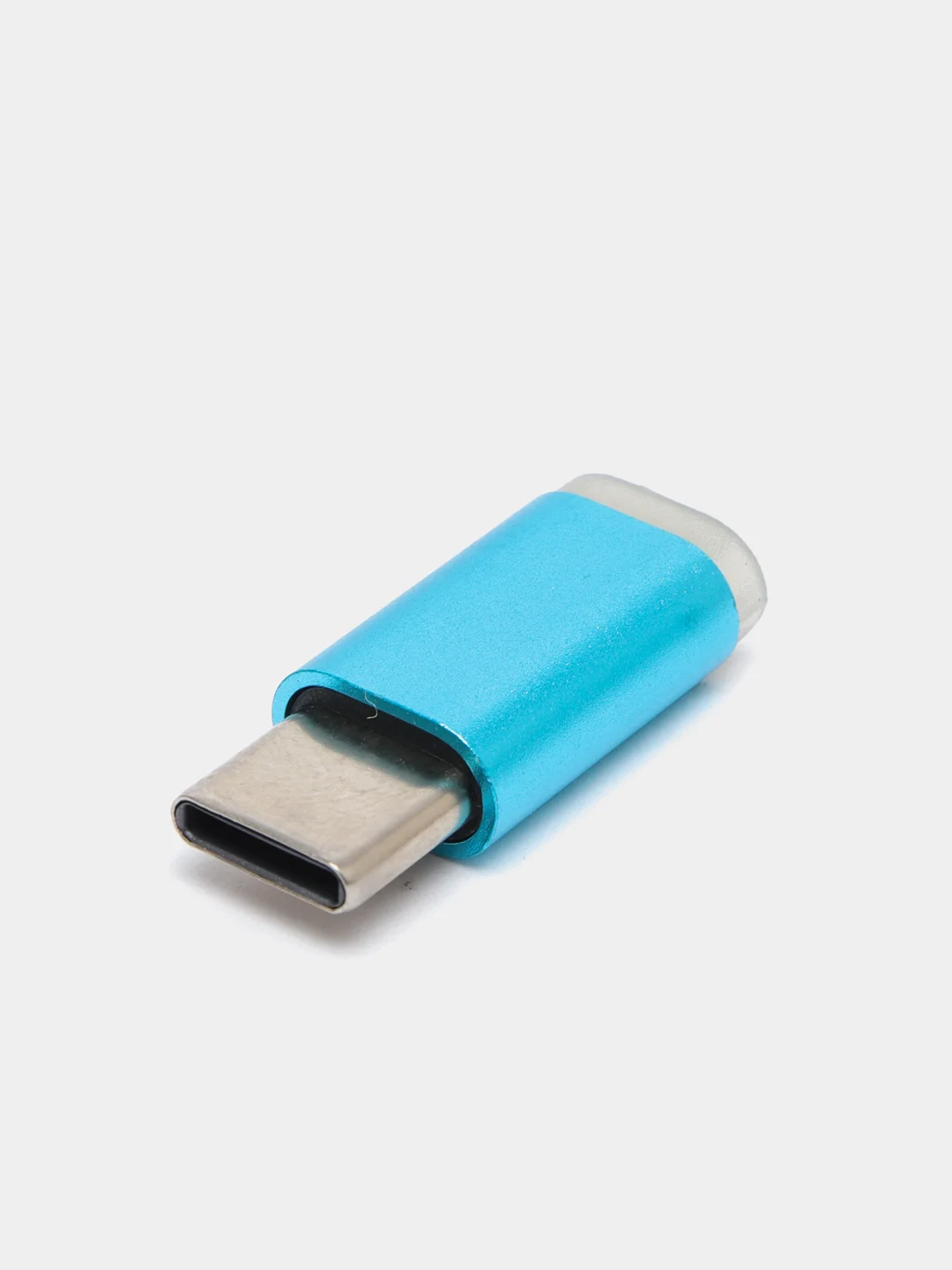 Тёмно-бирюзовый адаптер-переходник с micro-USB (мама) на Type-C (папа)