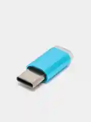 Тёмно-бирюзовый адаптер-переходник с micro-USB (мама) на Type-C (папа)