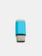 Тёмно-бирюзовый адаптер-переходник с micro-USB (мама) на Type-C (папа)