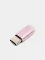 Сиреневый адаптер-переходник с micro-USB (мама) на Type-C (папа)