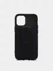 Черный чехол для iPhone 12 mini противоударный, с подставкой под магнитный держатель