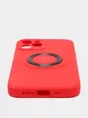 Красный чехол для iPhone 12 Pro противоударный, с подставкой под магнитный держатель