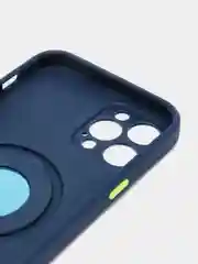 Синий чехол для iPhone 12 Pro противоударный, с подставкой под магнитный держатель