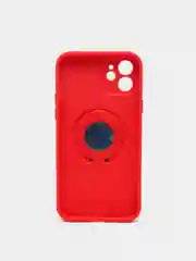 Красный чехол для iPhone 12 противоударный, с подставкой под магнитный держатель