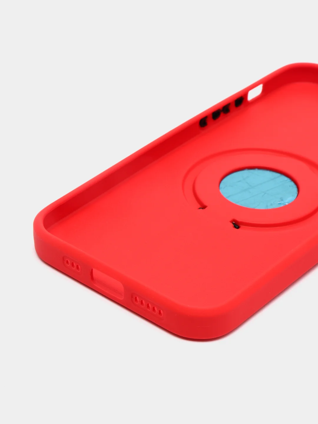 Красный чехол для iPhone 12 противоударный, с подставкой под магнитный держатель