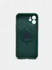 Зеленый чехол для iPhone 12 противоударный, с подставкой под магнитный держатель
