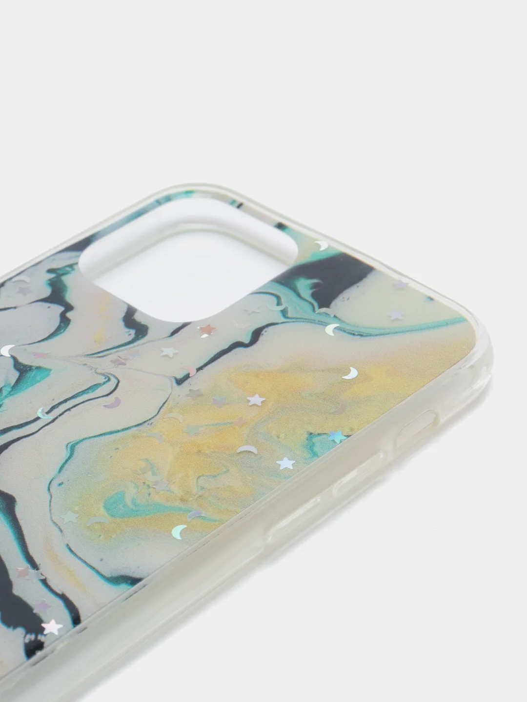 Желтый чехол для iPhone 11 Pro с принтом мрамор