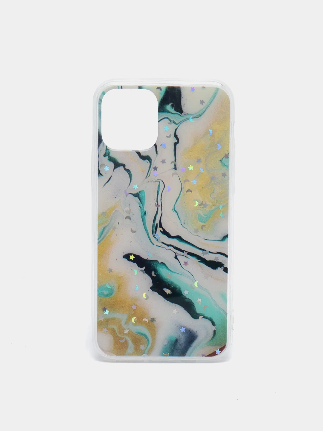 Желтый чехол для iPhone 11 Pro с принтом мрамор