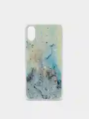 Голубой чехол для Iphone X / Xs с принтом мрамор