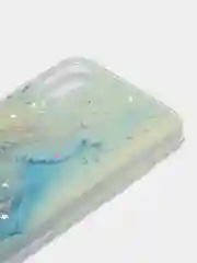 Голубой чехол для Iphone X / Xs с принтом мрамор
