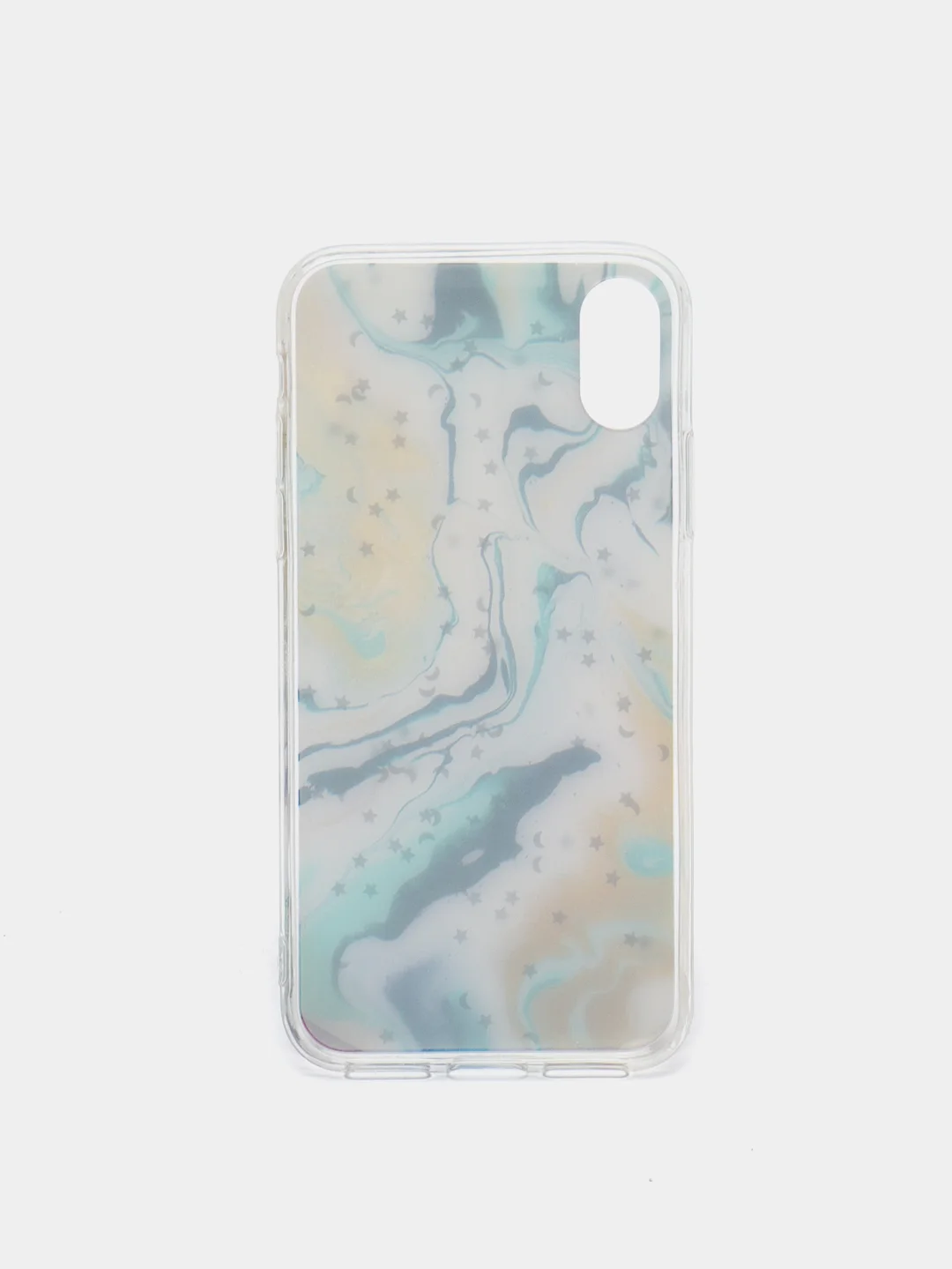 Желтый чехол для Iphone X / Xs с принтом мрамор