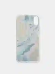Желтый чехол для Iphone X / Xs с принтом мрамор