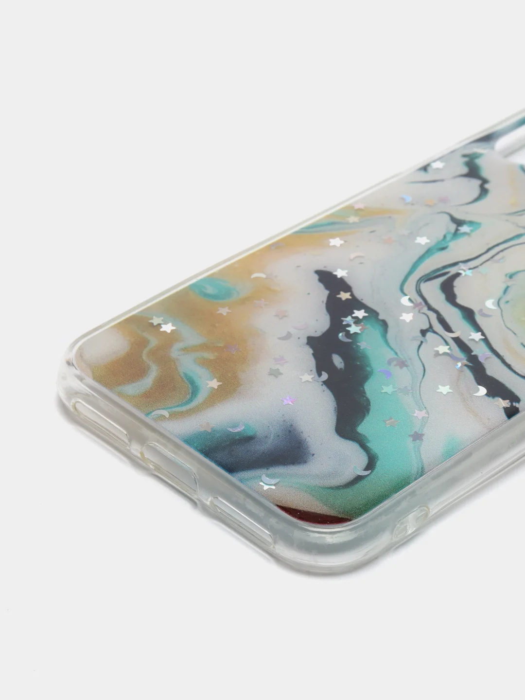 Желтый чехол для Iphone X / Xs с принтом мрамор