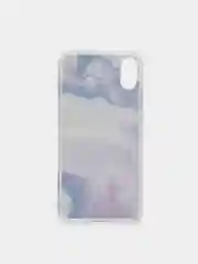 Фиолетовый чехол для Iphone X / Xs с принтом мрамор