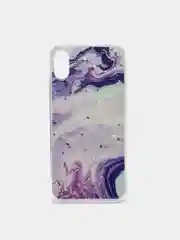 Фиолетовый чехол для Iphone X / Xs с принтом мрамор